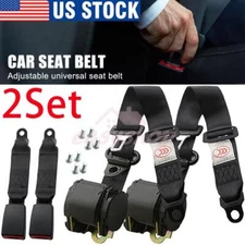Adjustable 3 Point Seat Belts, Universal Car Retractable Seat Belt Lap Shoulder