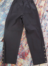 WOMEN'S TROUSERS - LAURIE OF DENMARK- BLACK- SIZE 18 ELAST WAIST- Inside leg 26
