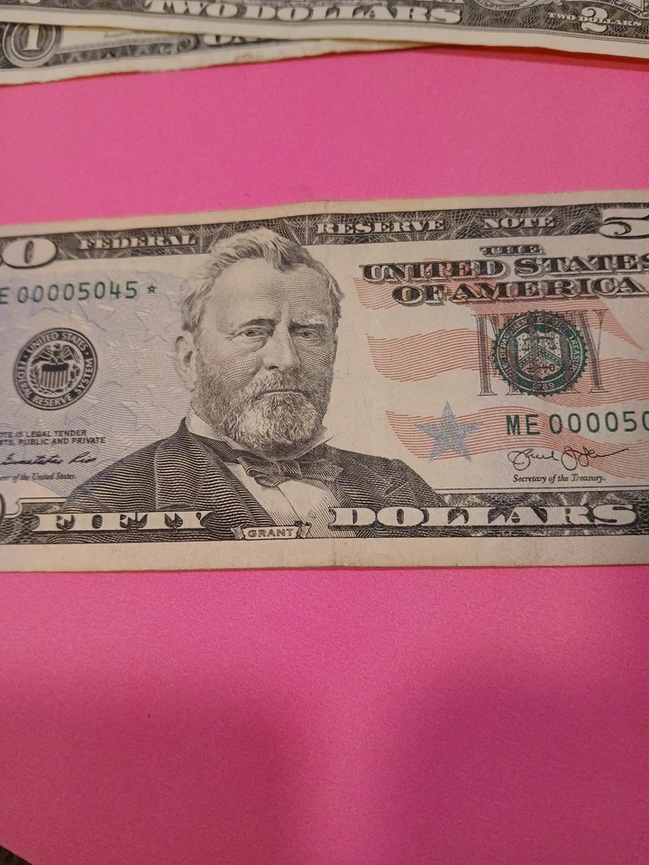 50 dollar bill star note 2013 Error On A Error Note And Low Serial Numbers,00005 - Image 3 of 4