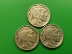 1936 PDS Buffalo Nickel Set. Nice Horns. Actual Coins. 118m 24m 14m Minted