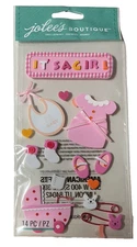 👶Jolee’s Boutique VINTAGE Baby Girl Stickers SPJH007 EK Success 14PC Scrapbook