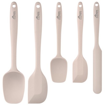 HOTEC 600  Heat Resistant BPA-Free Silicone Rubber Spatula Set,Kitchen Cookin...