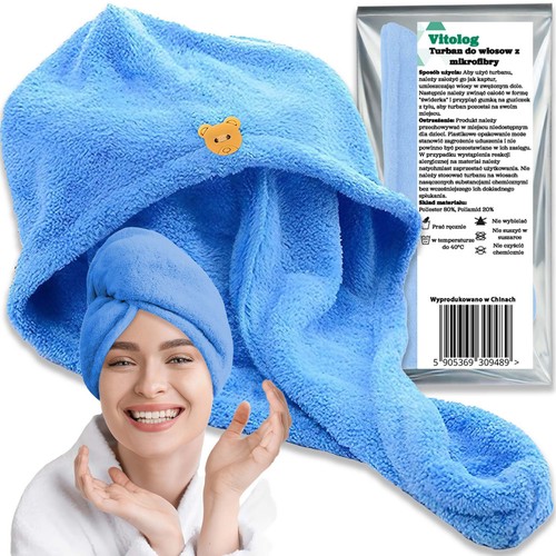 Haar Turban Handtuch Frottee Kopftuch 100% Baumwolle Haarpflege Uni Microfaser - Photo 1/10