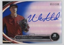 2013 Bowman Platinum Prospects Blue Refractor /199 Nick Ahmed #BPAP-NA Auto 0f4