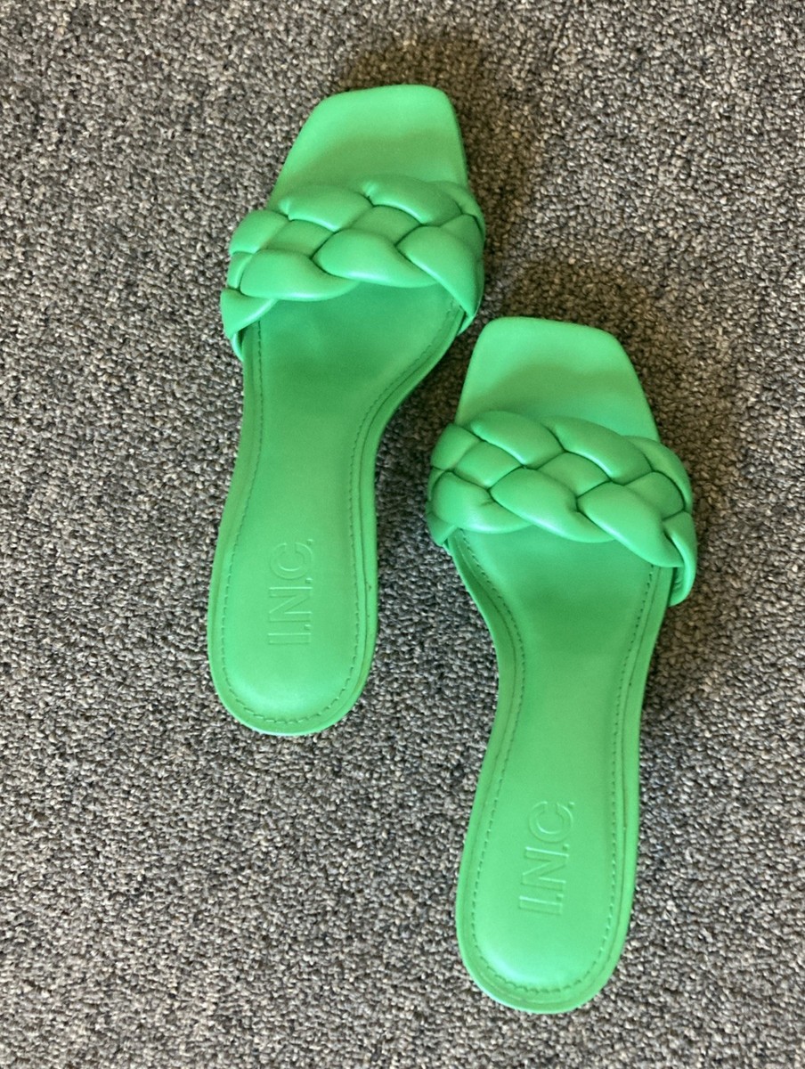 INC Womens Parker Faux Leather Braided Dress Sandals Green 5.5 Medium.New  W/Box. | eBay