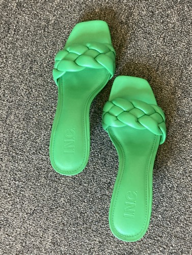 Sandalias de vestir trenzadas INC Parker de cuero sintético verde 5,5 medianas. Nuevas con caja. - Imagen 2 de 7