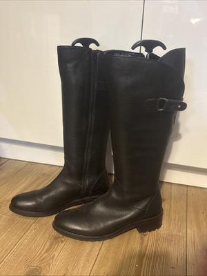Salamander Damen Lederstiefel Gr. 40 Schwarz Kniehoch Reitstiefel Echtleder