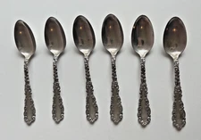 R.Wallace & Sons Sterling Silver 6 Spoons Waverly Pattern - 1890