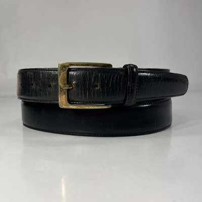 #ad Trafalgar Cortina Black Leather Dress Belt Made in USA Men#x27;s Size 36 $26.25