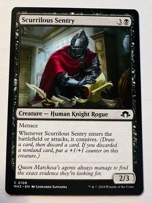 Magic the Gathering Modern Horizon 3 Scurrilous Sentry MH3 0108 Englisch