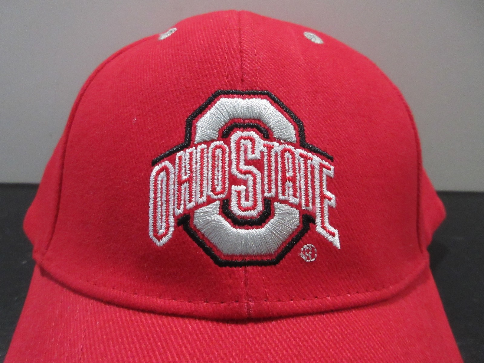 Ohio State Buckeyes Hat Cap Strap Back Red Gray NCAA College Football Logo Mens view 2
