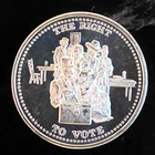 1985 Right To Vote Johnson Matthey Mint Assayer Bullion-0.999 Silver 1 Oz Coin