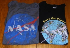 NASA SPACE PROGRAM & NASA "SAVE THE PLANET" S/S T-SHIRTS LOT OF 2 MEN'S XL/XXL