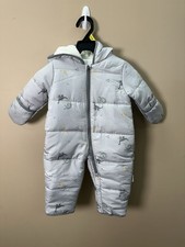 Brand New - Carter s 3-6 Month Snow Suit - Light Gray With Dinos