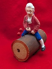Sharp 1920s German Young George Washington Log w/Axe 4th of July Candy Container