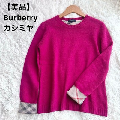 Seltener Burberry London Pullover Strick Nova Check Pferdestickerei Rosa Größe M