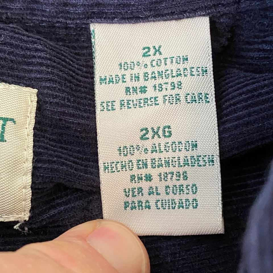 Northwest Territory Mens Navy Blue Corduroy Button Down Long Sleeve Shirt 2XL - Image 4 of 4