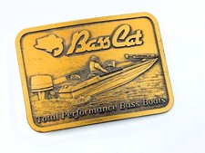 Vtg Bass Cat Total Performance Boats Belt Buckle Dealer Advertising Pantera Lynx