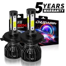 2x H4 9003 LED Headlight Bulbs High Low Beam Conversion Kit 6000K white