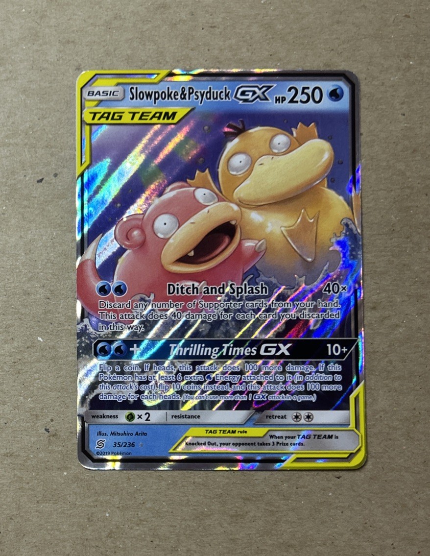 2019 Pokemon Unified Minds Slowpoke & Psyduck GX Card 35/236