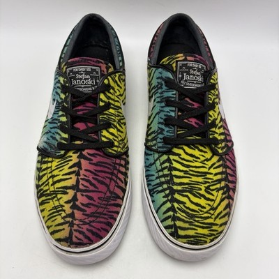 Nike Zoom Stefan Janoski SB Canvas Mens 9.5 Sneakers Shoes Tiger Pack Volt