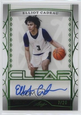 2022-23 Leaf Trinity Clear Auto Holo Green 7/20 Elliot Cadeau #CA-EC1 Auto 12pr