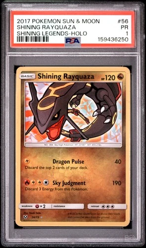 2017 POKEMON SUN & MOON SHINING LEGENDS #56 SHINING RAYQUAZA-HOLO PSA 1