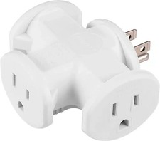 Philips 3-Outlet T-Shaped Adapter, White Outdoor/Indoor