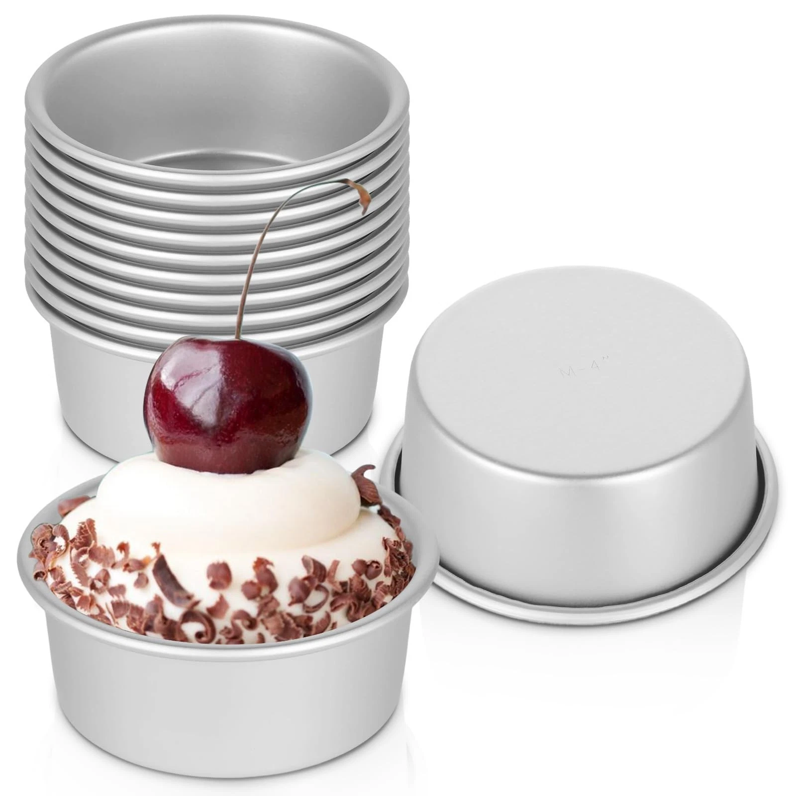 12 Pcs 4 Inch Round Cake Pans, Nonstick Aluminum Mini Cake Pans for Cheesecak...