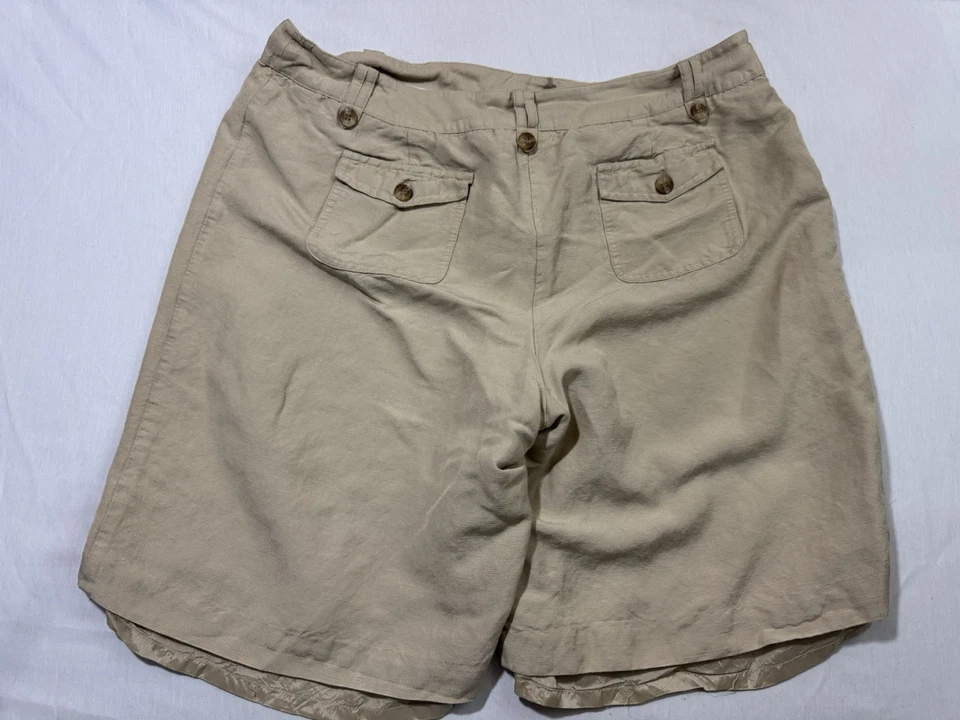 Pantalones Cortos Charter Club Allison Fit Lino Mezcla Rayón Mujer Talla 16 Foto 2 de 4