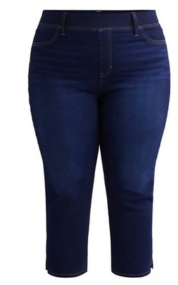 Terra & Sky Women's Blue Plus High Rise Capri Jeggings Size 4X (28W-30W) New