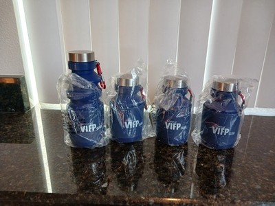 New Carnival Cruise Line VIFP Club Collapsible Water Bottle Set of 2 Blue