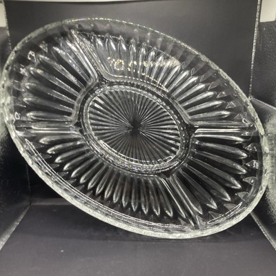 Circleware Crystal 5-section Relish Dish 13  Across Oval Formal Entertaining