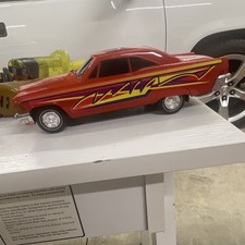 Vintage RadioShack Diecast Toy Car - Red with Yellow & Purple Graphics, Loose
