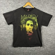Vintage Bob Marley T-Shirt Mens Large 90s Reggae Zion Rootswear Rap Tee Big Face