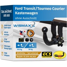 ANHÄNGERKUPPLUNG abnehmbar für Ford Transit/Tourneo Courier 14-23 +7pol E-Satz
