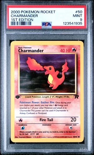 2000 POKEMON ROCKET 1ST ED #50 CHARMANDER PSA 9