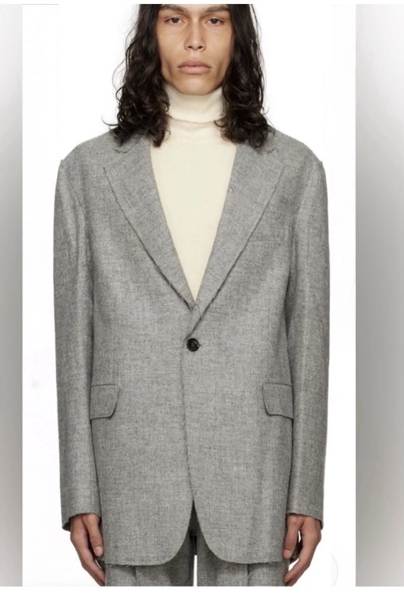 $1695 Brand New R13 Oversized Ragged Blazer Grey Small - product detail image 3