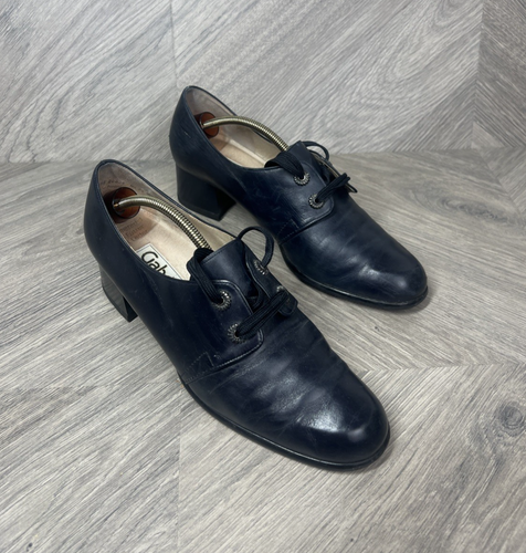 Gabour Leder Heels/Schuhe schwarz/marine Leder - Größe UK 6