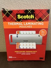 Scotch TP3854200 3 mil 11-2/5" x 8-9/10" Thermal Laminating Pouches (200/PK) New