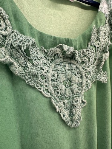 Hübsches Engel grün Seidenmischung Damen Kleid launisch Goth Häkelspitze Tüll - Bild 8 von 12