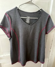 Women's Athletic Top Shirt XL 16/18 Semi Fitted Danskin Gray Tshirt Preowned