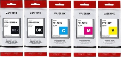 PFI-120 Ink Tank Set 5 Pack MBK BK C M Y For Canon TM-205 TM-300 Printers