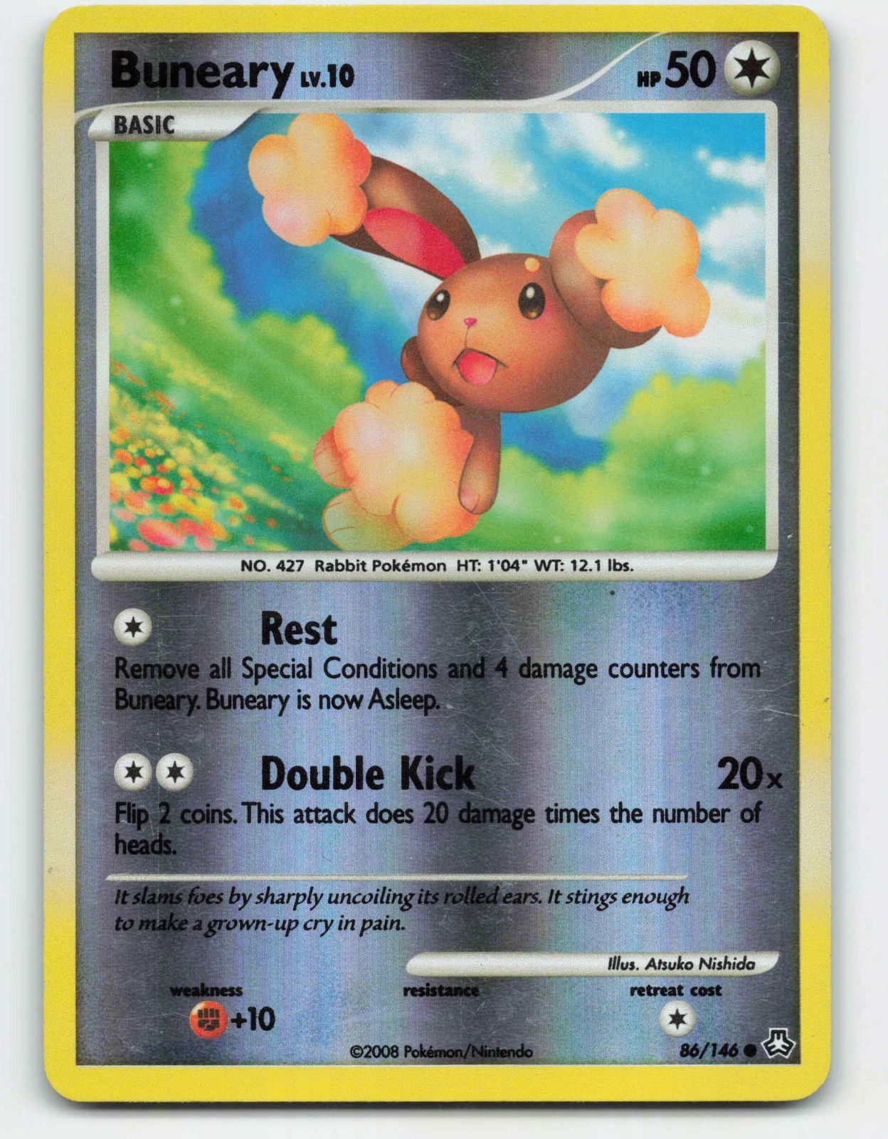 2008 Pokemon, Legends Awakened, #86/146 Buneary, Reverse Holo Common