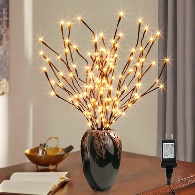 PEIDUO Lighted Willow Branches 30Inch 120 LED Twig Lights, 6pk, Warm White 2 