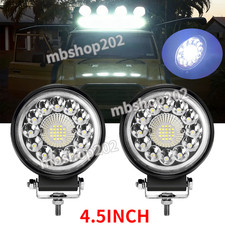 2 x 4.5'' LED Pod Truck OffRoad Tractor Spot Flood Lights Lamp 12V 24V ROUND