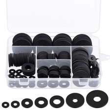 175Pcs Flat Rubber Washers Assortment Kit - 7 Sizes for Plumbing, Faucet, Hose R