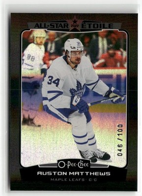 2022-23 O-Pee-Chee #502 Auston Matthews Rainbow-Black #/100 ☘️034