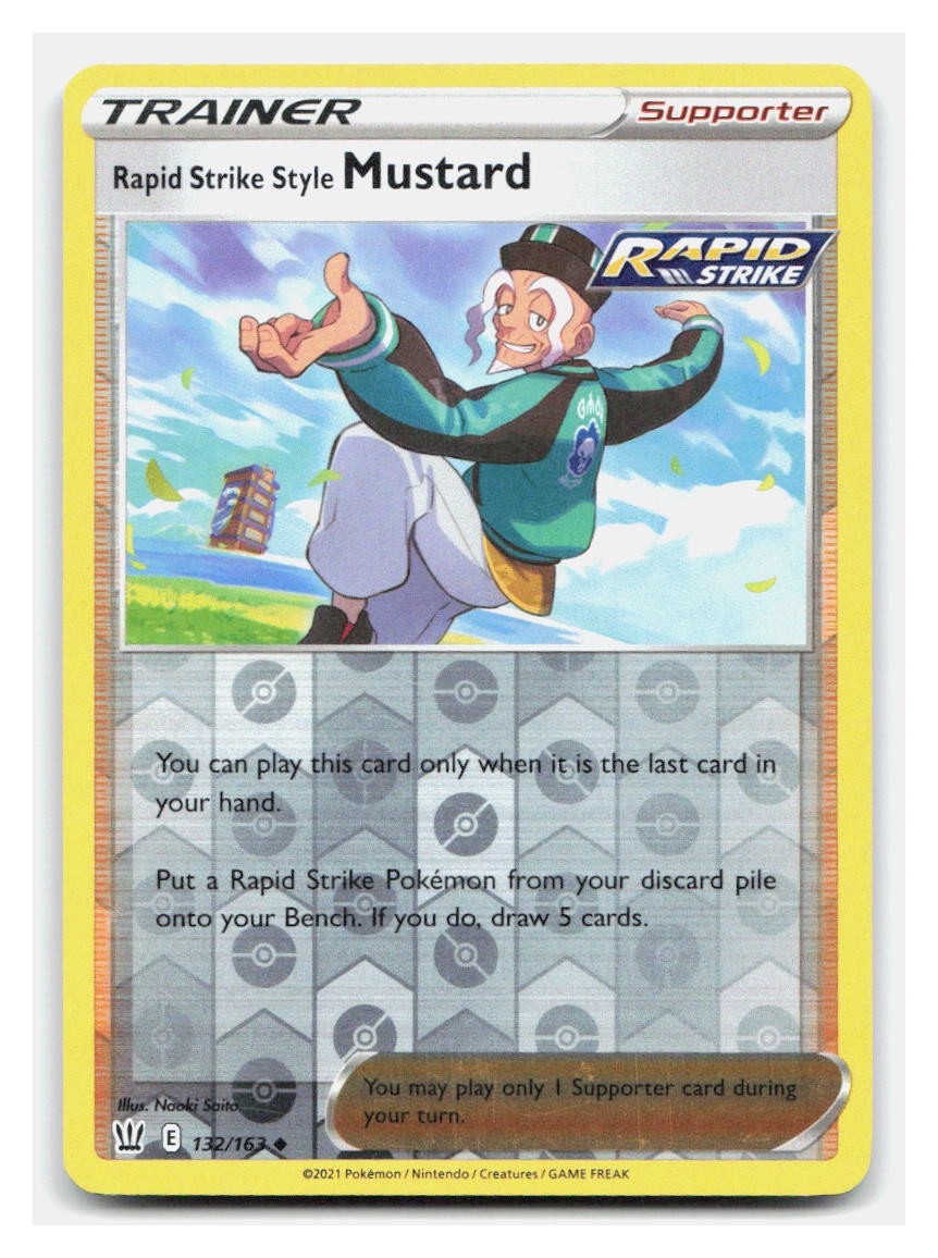 Pokemon Battle Styles Rapid Strike Style Mustard 132/163 Uncommon Reverse Holo