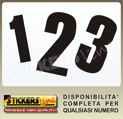 Adesivi Numeri Corsa In Vinile Per Motocross V3, MX, Dirt Bike, Rally SX - Da 1 A 3 Cifre, Personalizzabili